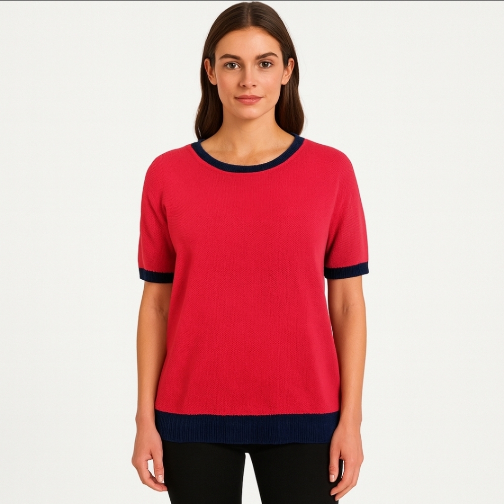 Tommy Hilfiger Red Preppy Nautical Classic Logo Plus Sweater Size XXL